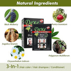 Dexe Black Hair Shampoo — Instant Hair Dye (Box of 10 Sachets)