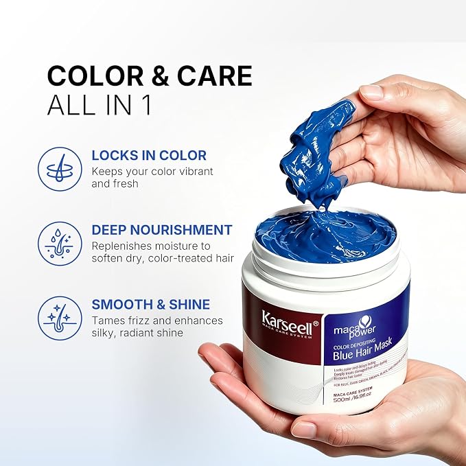 Karseell Maca Power Blue Hair Color Depositing Mask 500ml