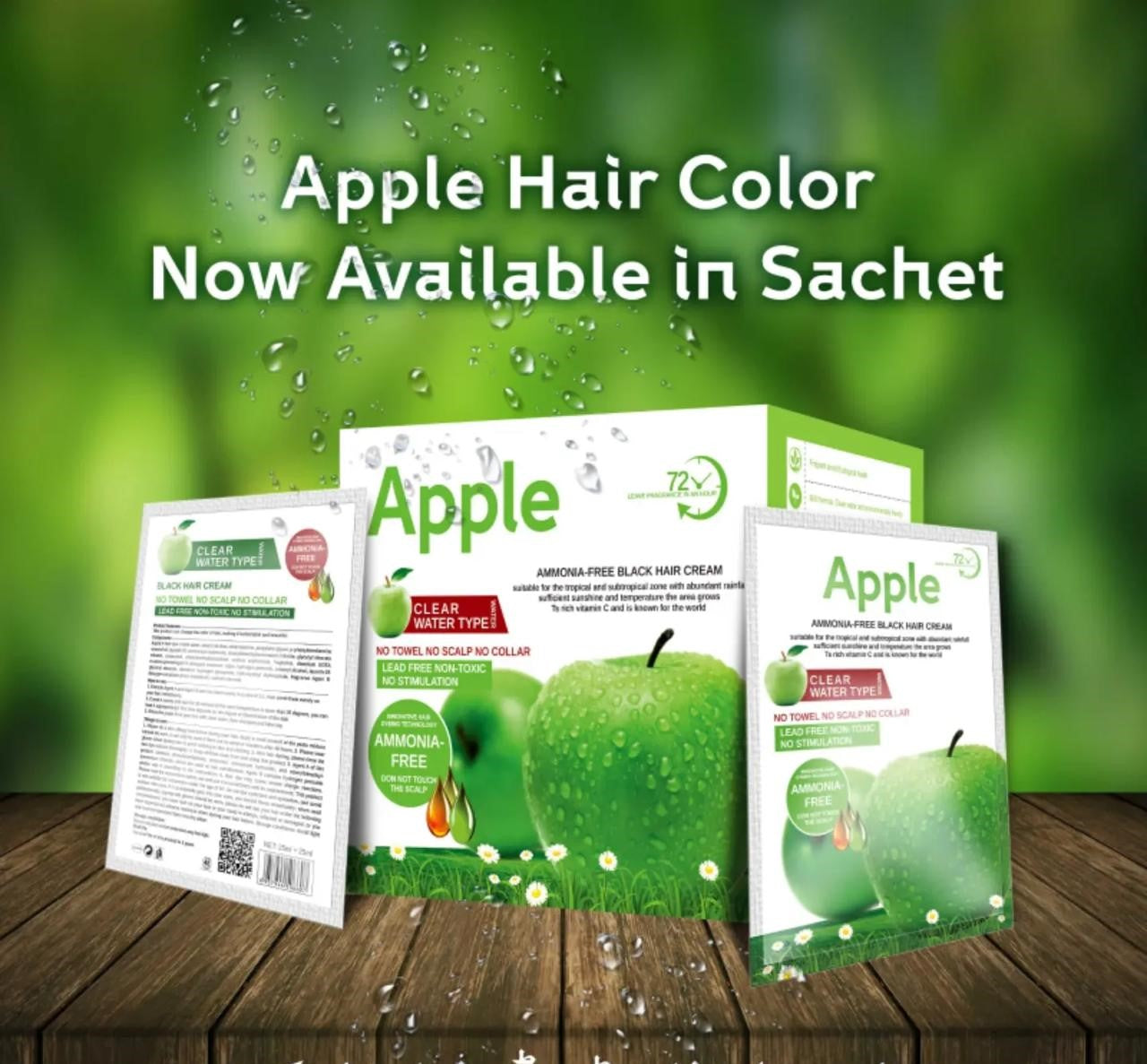 Apple Hair Colour Dark Brown Cream Ammonia-Free (10 Sachets)